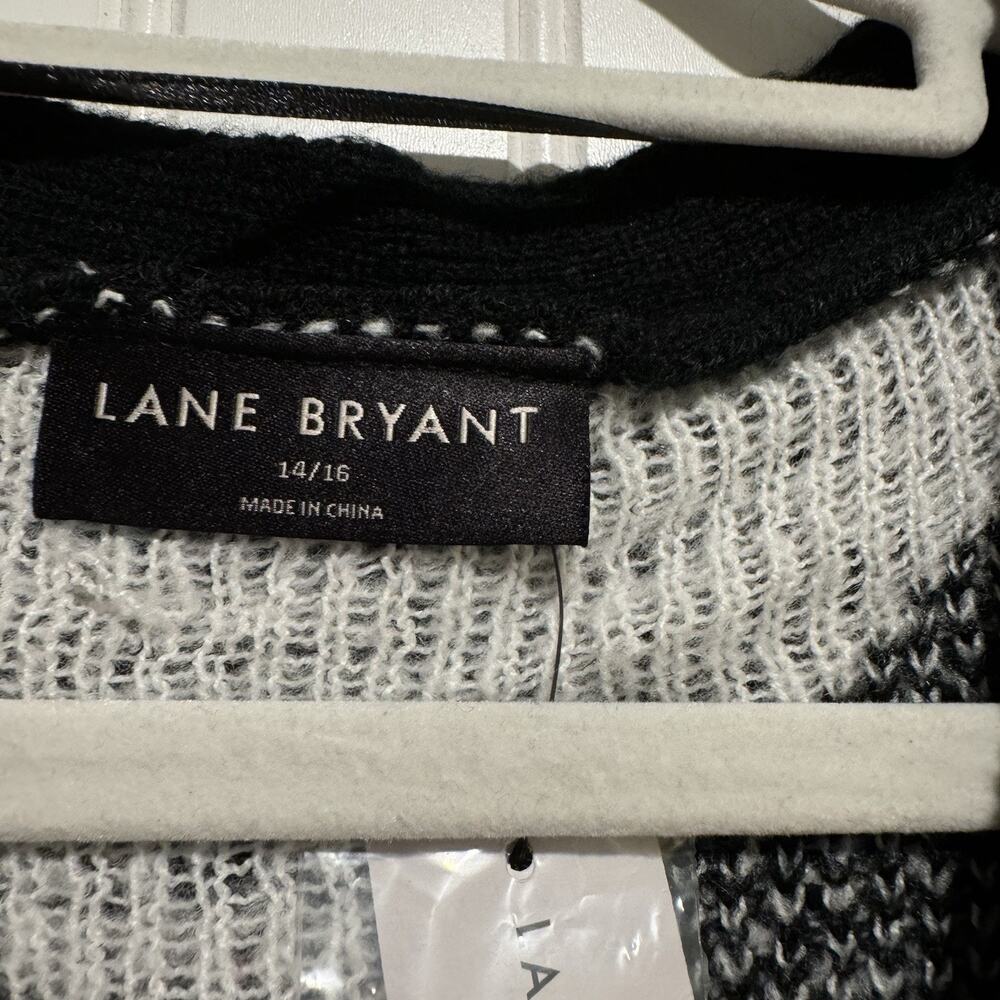 Lane Bryant Black White Plaid Cardigan Sweater NEW 14/16 - Picture 5 of 7